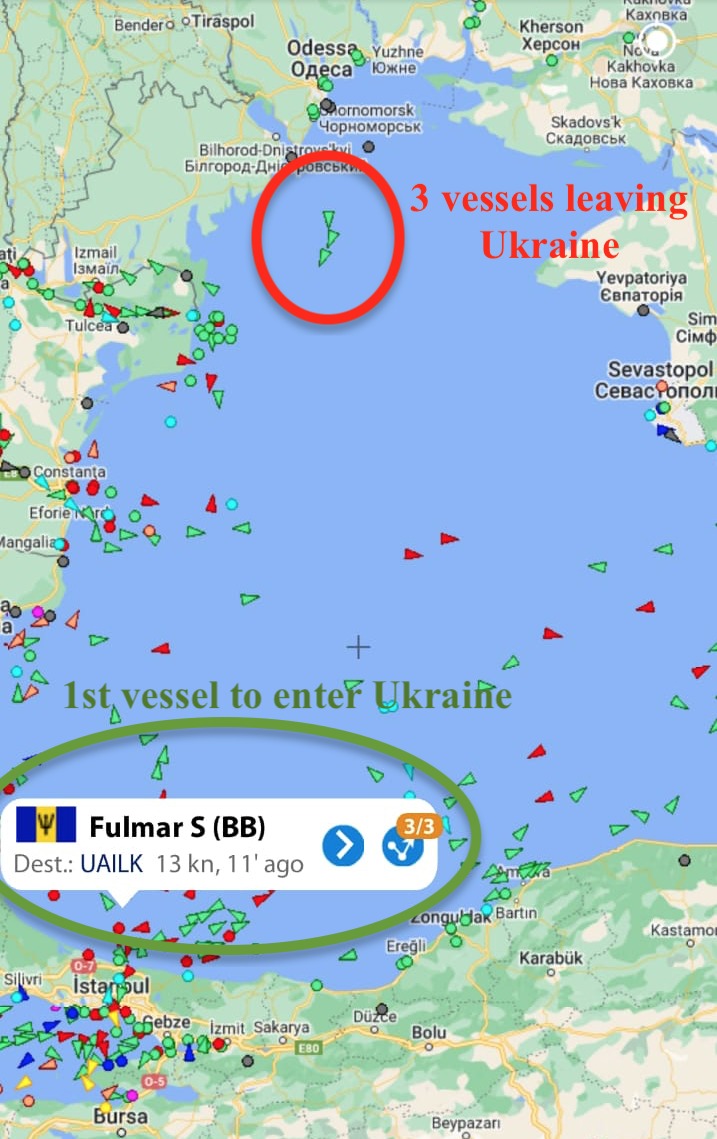 ODA Market Alert: Inspectors in Turkey 🇹🇷 have successfully checked the 1st ship heading to load Ukrainian 🇺🇦 grain!