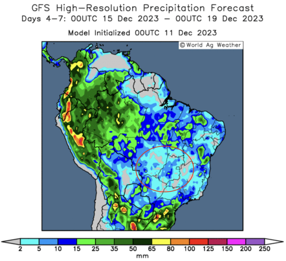 Once again N & Central Brazil 🇧🇷 is drier and warmer than anticipated.